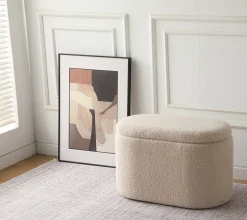 Aranda med opbevaring teddystof beige