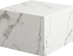 Avery sofabord i hvid marmorprint 58x58x40cm