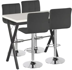 Barbord sæt Grappa hvid/Barstol sort
