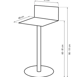 Barstol kunstlæder sort/krom