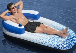 Bestway Hydro-Force loungestol blå/hvid 191x107cm