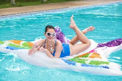 Bestway oppustelig luftmadras sommerfugl 294x193cm
