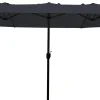 Dobbelt parasol mørkeblå 2,2x4m