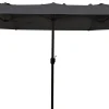 Dobbelt parasol mørkegrå 2,2x4m