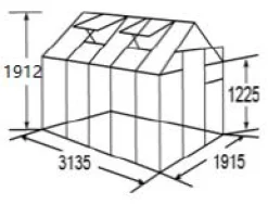 Drivhus glas sort 5,97m2