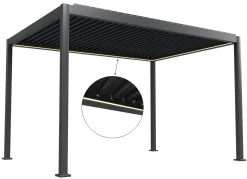 Essence elektrisk LED pergola med lameltag 400x300cm antracit