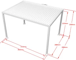 Essence elektrisk LED pergola med lameltag 400x300cm hvid