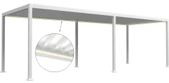 Essence elektrisk LED pergola med lameltag 600x300cm hvid