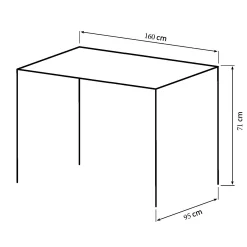 Firenze med krydsben og 1 planke 160x95x71cm eg natur/sort