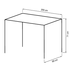 Firenze med krydsben og 2 planker 200x95x71cm eg natur/sort