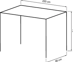 Firenze med krydsben 220x95x74cm eg natur/sort