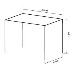 Firenze med skråben 240x95x74cm eg smoked/sort