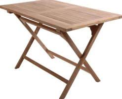 Foldbart havebord i kerne teaktræ 70x120x75,5cm
