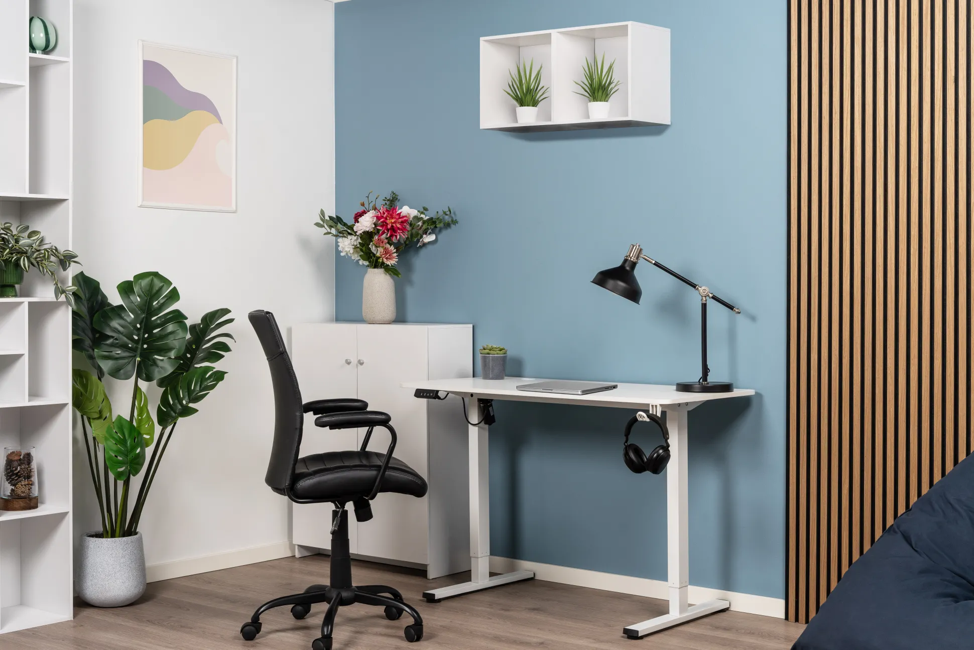 Hæve sænkebord hvid 120x60cm