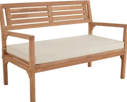 India bænk i teaktræ med hynde 120x70x89cm