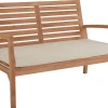 Ivory bænk i teaktræ med hynde 120x70x80cm