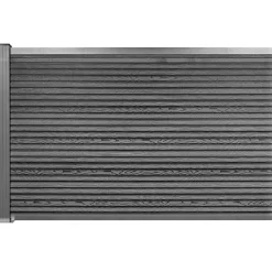 Komposithegn med 1 stolpe 113x120cm antracitgrå/grå