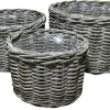 Kurvesæt oval kubu rattan grå