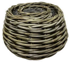Kurvesæt rund kubu rattan natur 2 stk.