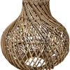 Lampeskærm oval natur kubu rattan ø38cm