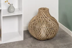 Lampeskærm oval natur kubu rattan ø38cm