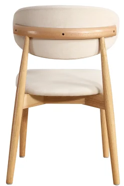Martha velour hvid/træ natur