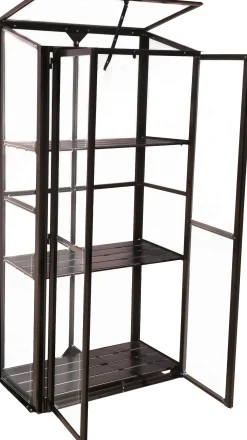 Minidrivhus 3 hylder poly sort 77,6x41,5x151,1cm