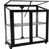 Minidrivhus med hjul poly sort 77,6x41,5x71,1cm