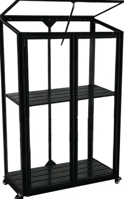Minidrivhus med hjul poly sort 77,6x41,5x111,1cm.