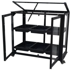 Minidrivhus med hjul sort 77,6x41,5x61cm
