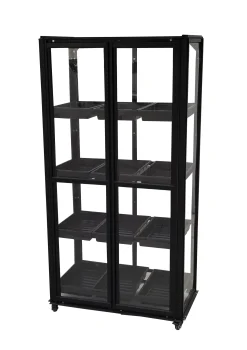 Minidrivhus med hjul sort 77,6x41,5x141cm