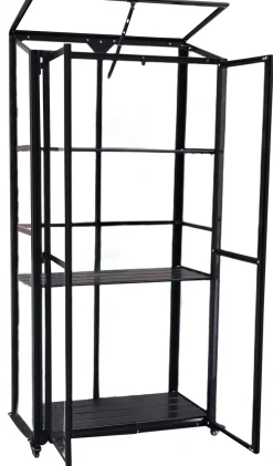 Minidrivhus poly sort 77,6x41,5x151,1cm