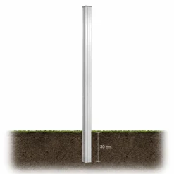 Nedgravningsstolpe 1 stk sølv 120cm komposithegn