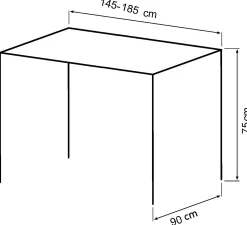 Pisa 185x90x75cm eg sort/sort