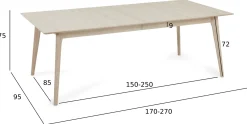 Porto 170x95x75cm eg hvidolieret/hvidolieret
