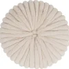 Pude rund imiteret pels beige