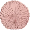 Pude rund velour rosa