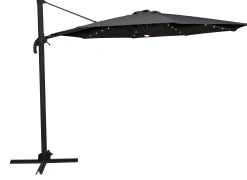 Roma parasol 360-rotation LED mørkegrå 3m
