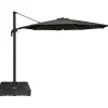 Roma parasol 360-rotation LED mørkegrå 3m med Parasolfod 100L