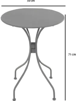 Rundt bord metal mørkegrå ø59cm
