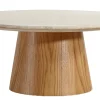 Saline sofabord marmor/træ natur ø80cm