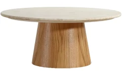 Saline sofabord marmor/træ natur ø80cm