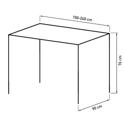 San Marino sildeben med stjernestel 240x90x76 natur/sort