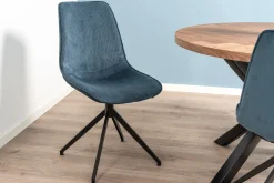 Sanne med drejefunktion fløjl blå