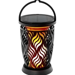 Solcelle LED lampe med flamme