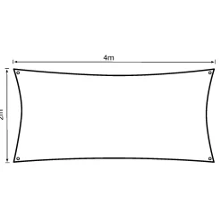 Solsejl antracitgrå LUX 2x4m