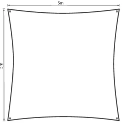 Solsejl creme PRO 5x5m