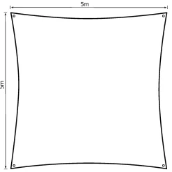 Solsejl grå LUX 5x5m