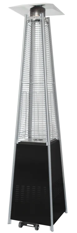 Terrassevarmer med flamme 227cm sort