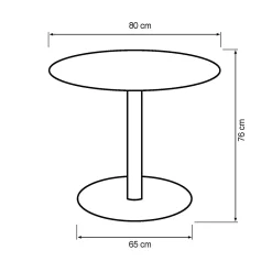 Verona 80x80x76cm sort/sort